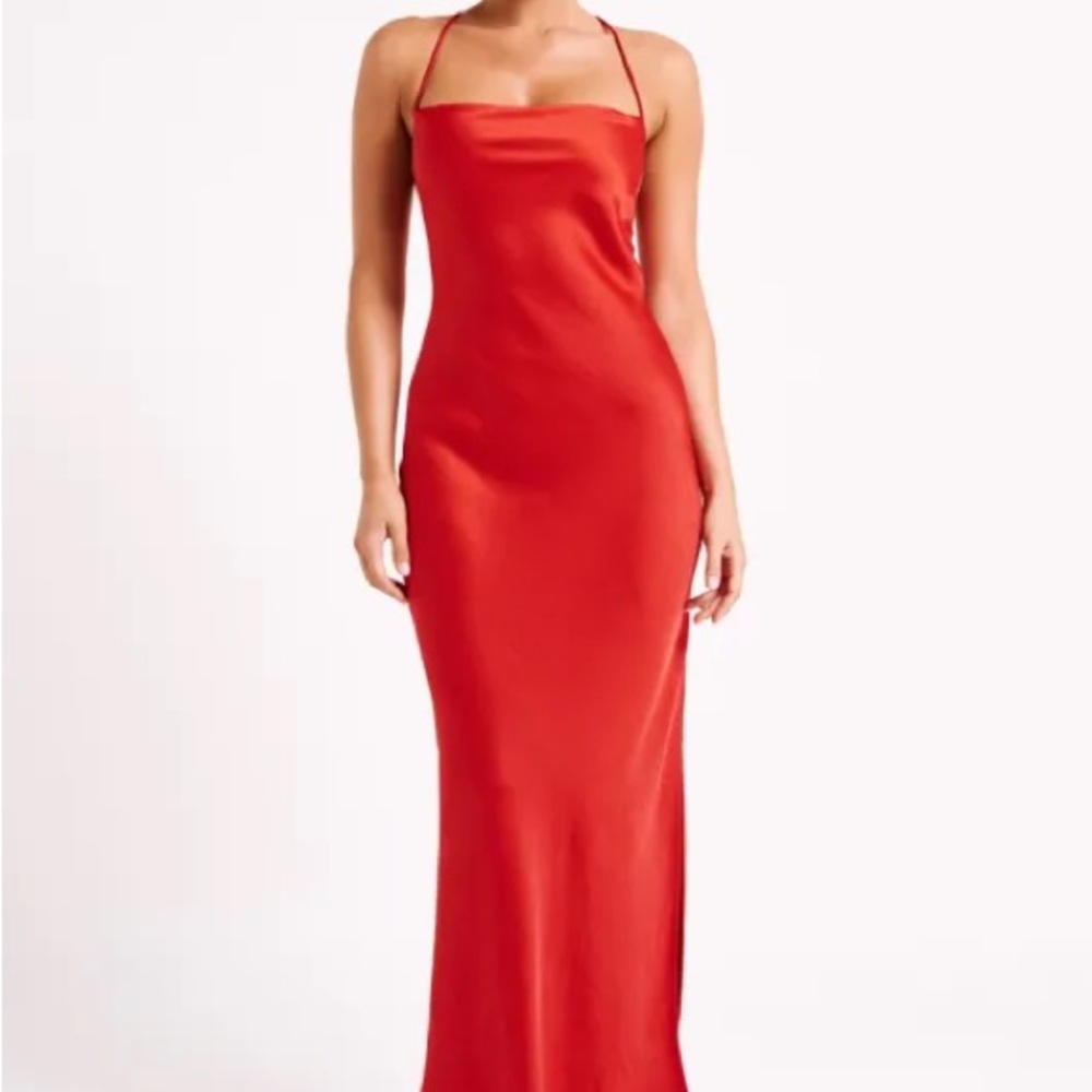 Meshki Strapless Scarlet Dress